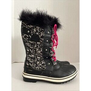 Sorel Tofino II Womens Black White Pink Waterproof Outdoor Winter Boots Size 7.5